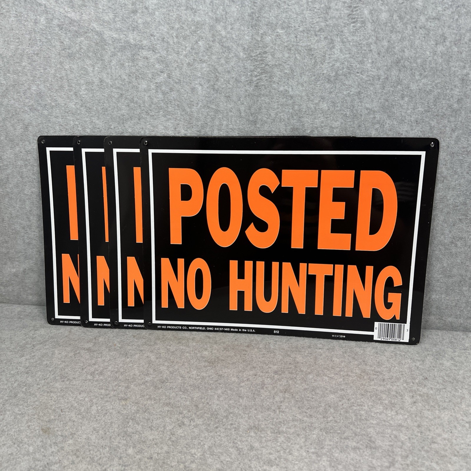 Aluminum 10" x 14" POSTED NO HUNTING Signs - Pack of 4 HY-KO 812