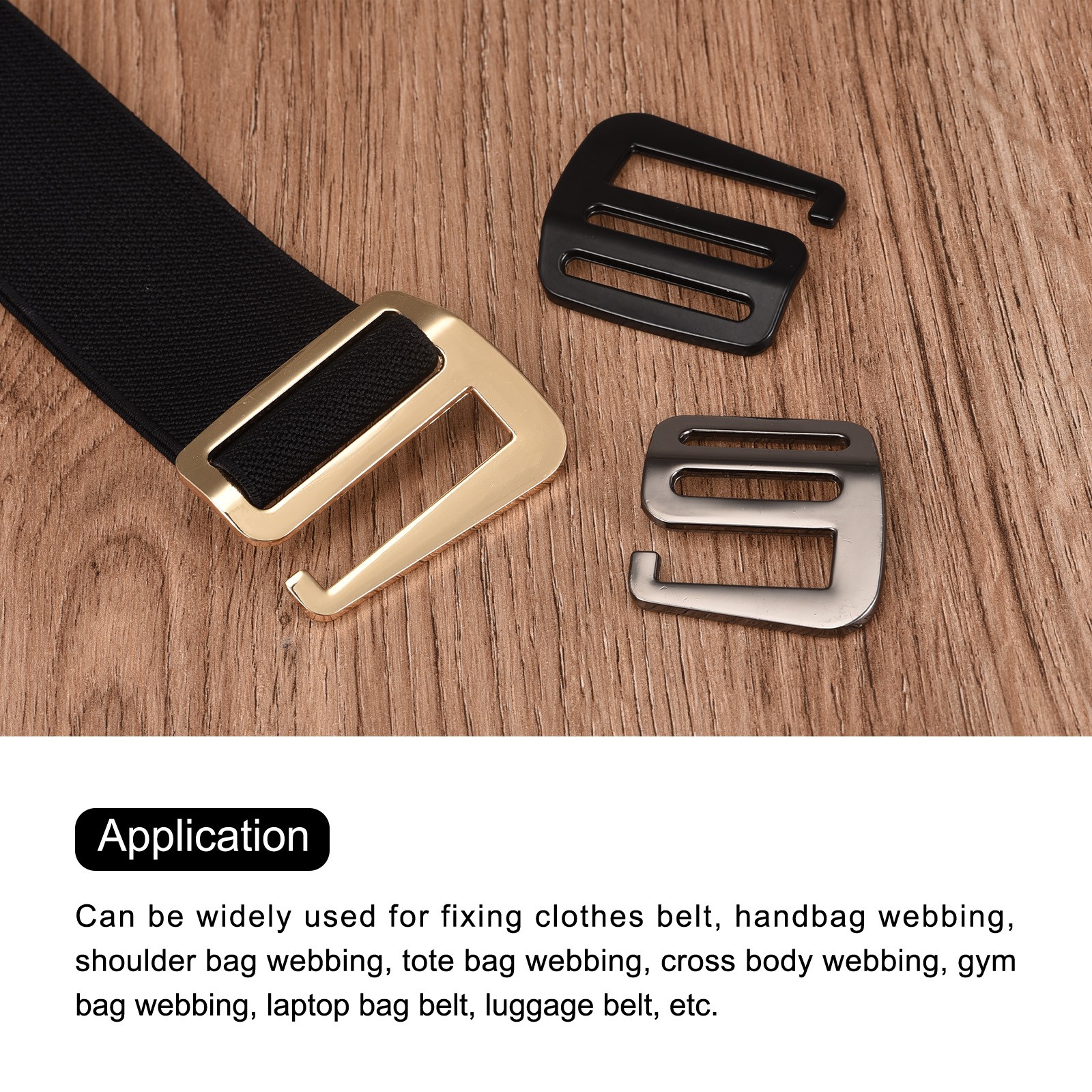 1.5" Webbing Release G Hook Buckle Adjusters for Backpack Strap, 4Pcs Dark Grey