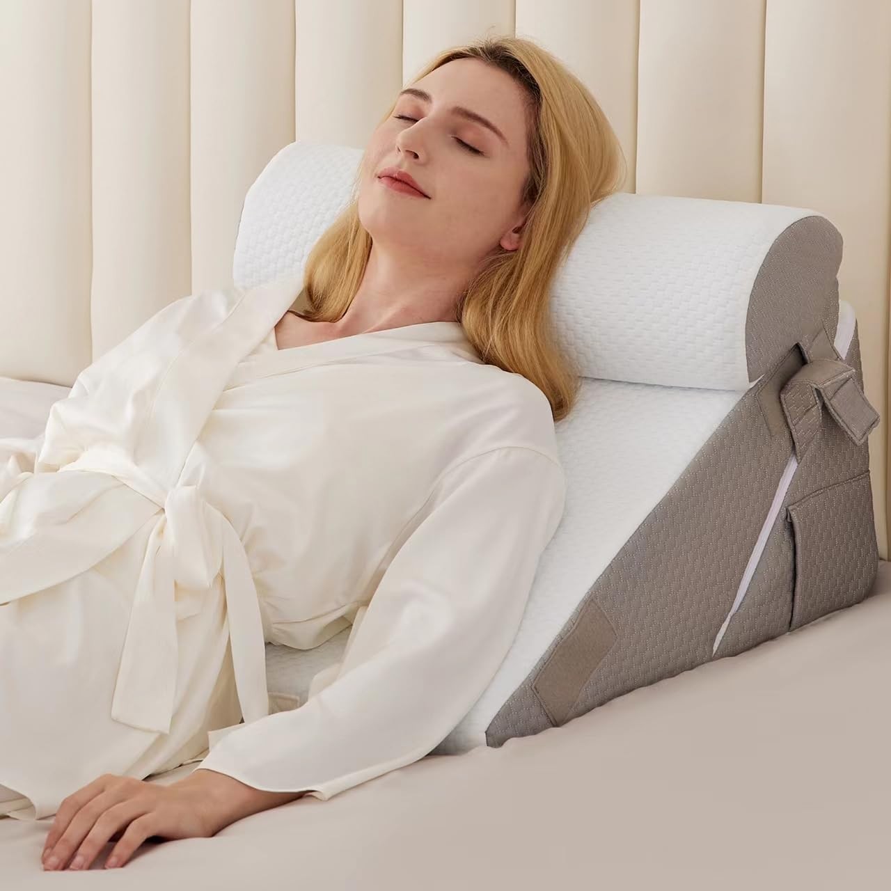3PCS Wedge Pillow Set for After Surgery Wedge Pillow for Acid Reflux Relief B...