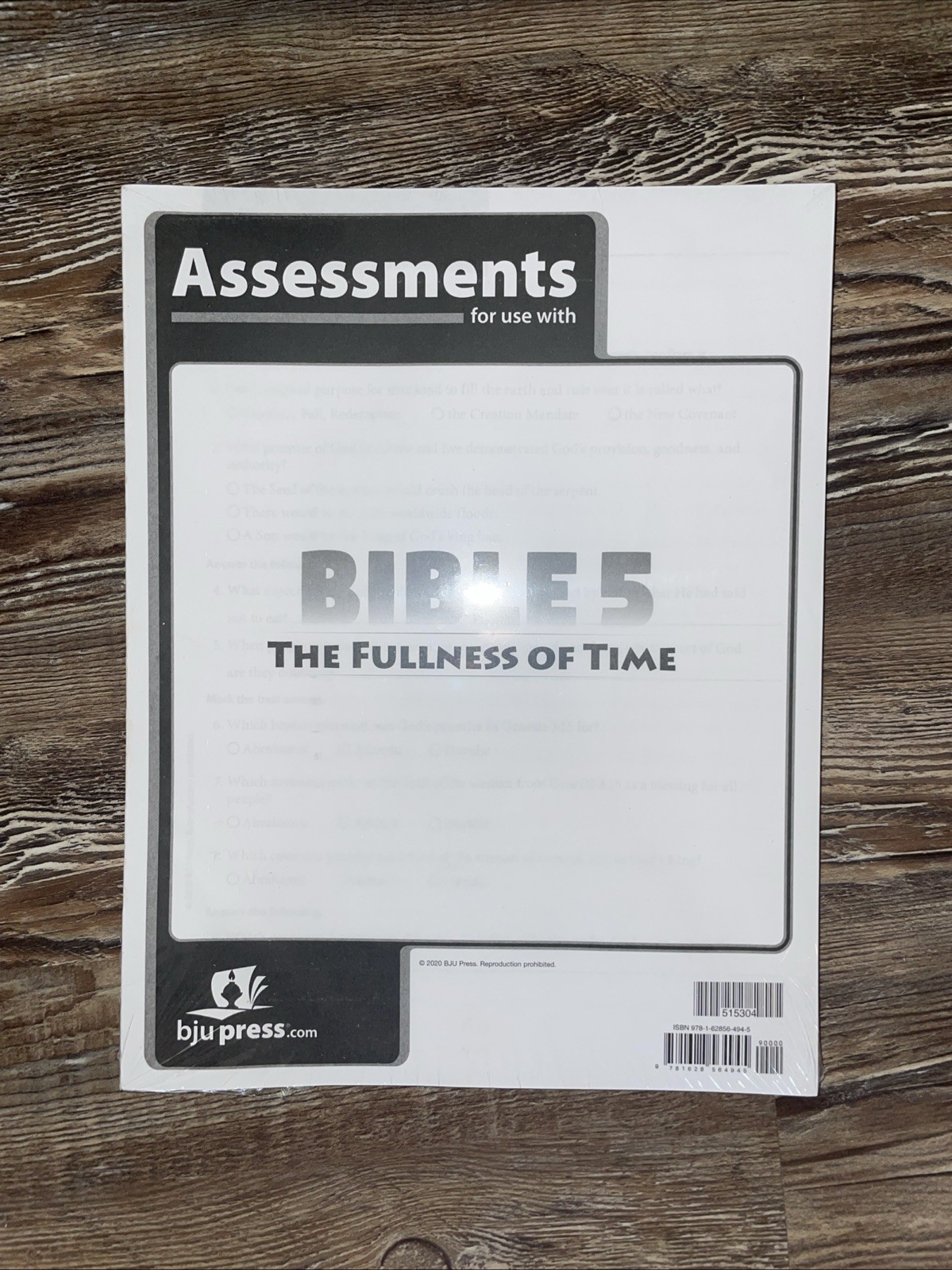 BJU Press Bible Five The Fullness Of Time assessments Booklet Pack- Set of 5