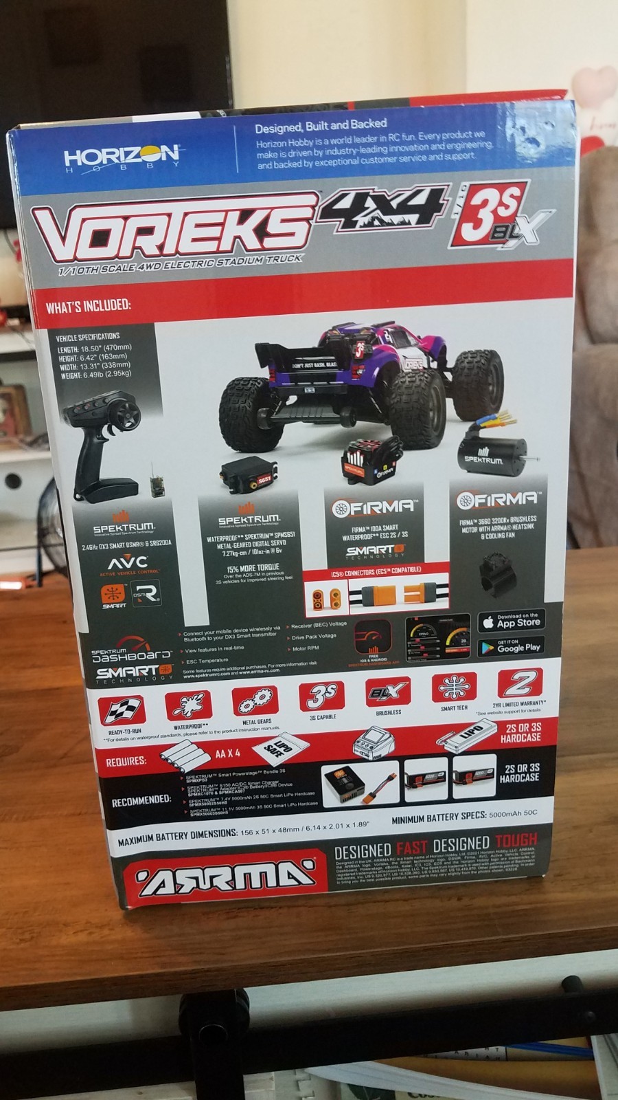 Arrma ARA4305V3T3 Vorteks 4×4 3s Blx 1:10 Scale Stadium Truck RTR Brand New