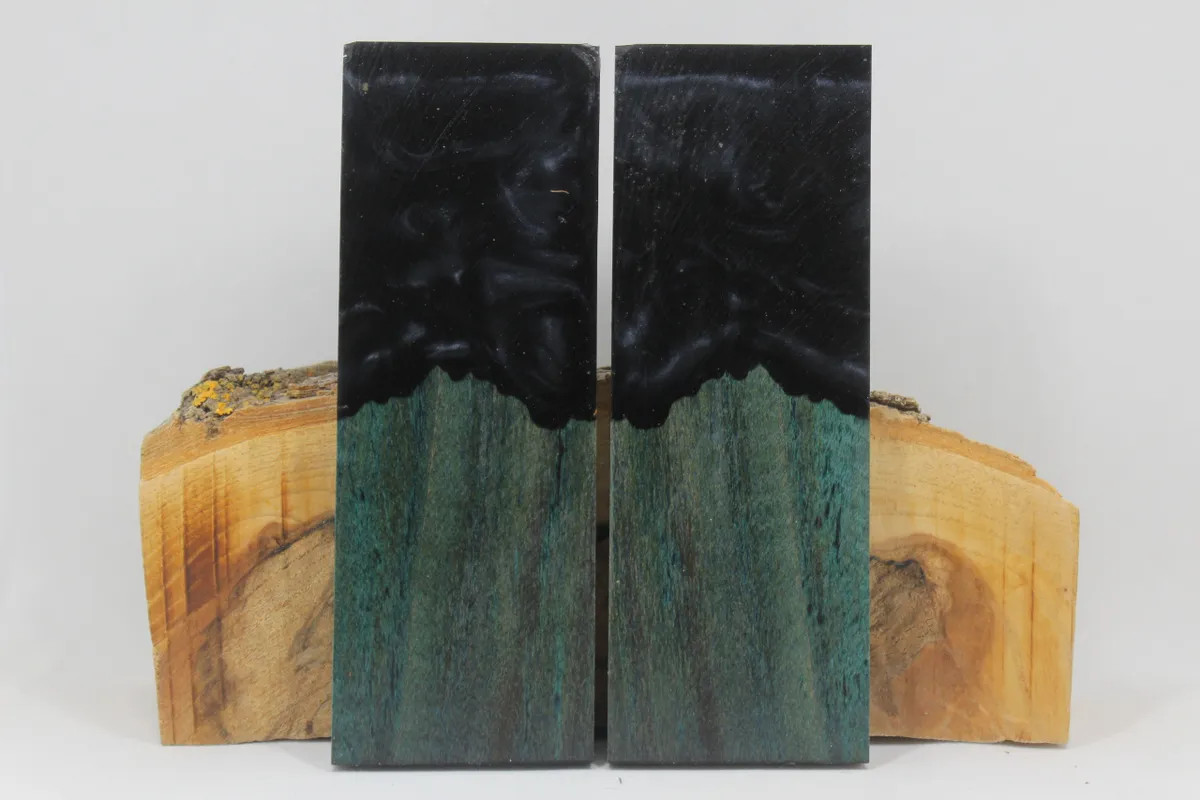 HYBRID STABILIZED DYED MAPLE ONYX CUSTOM COMPOSITE KNIFE HANDLE MATERIAL (8227)