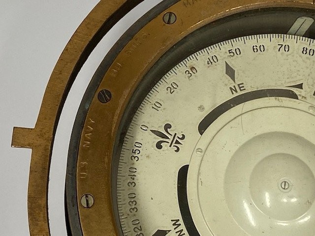 Large Antique Lionel Corporation Mark I 1941 US Navy BU Ship Compass - No. 3303