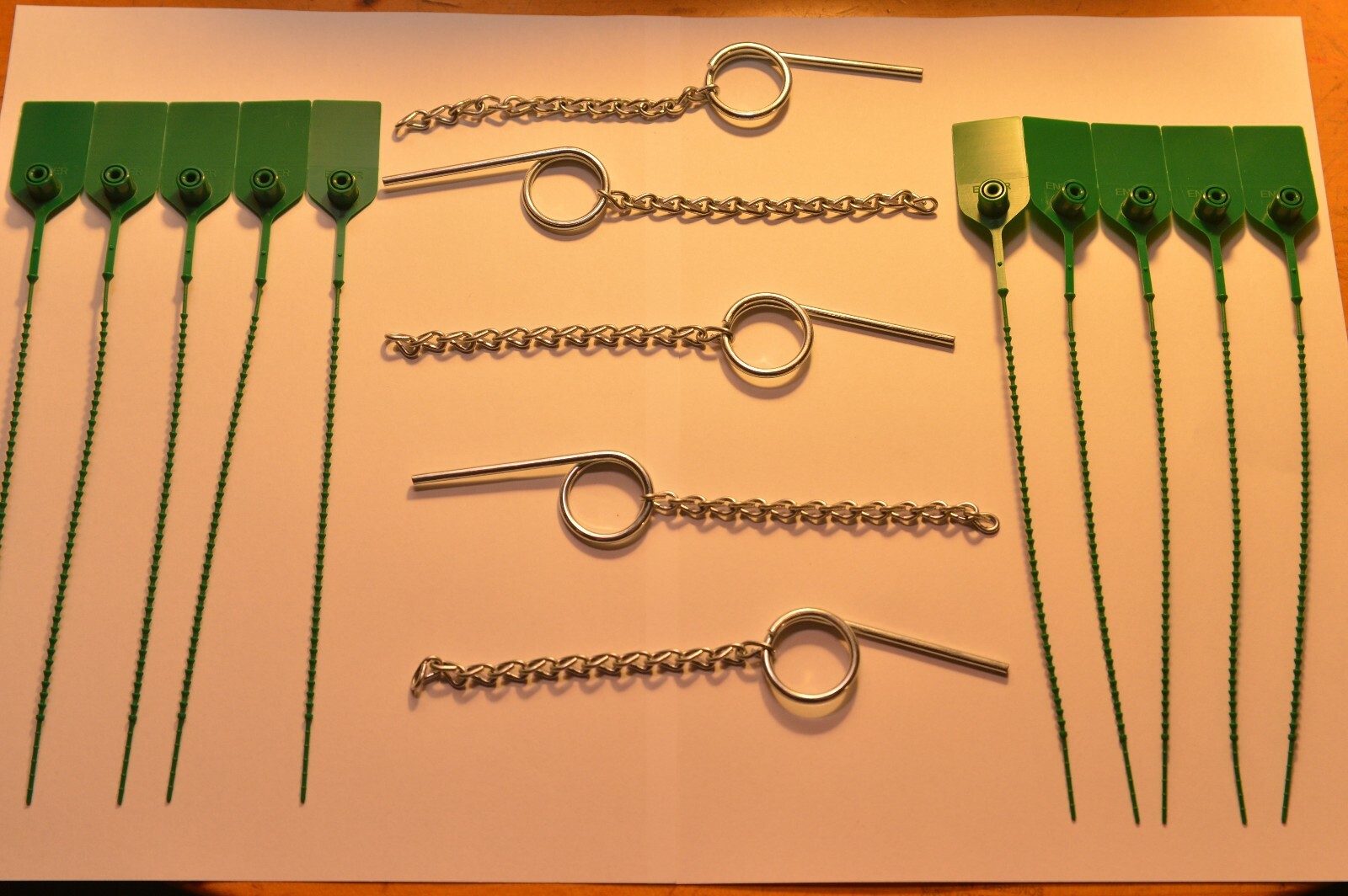 🎯 NEW 5 FIRE EXTINGUISHER PULL PINS W/ CHAIN & 10 GREEN TAMPER SEALS