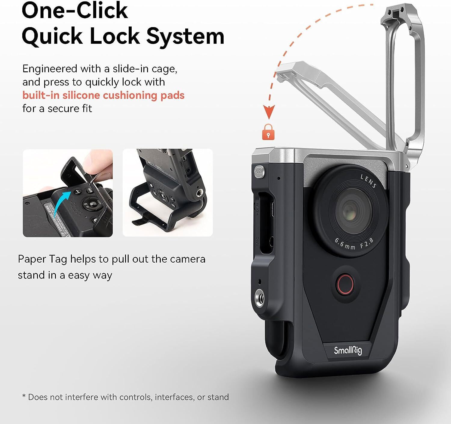 SmallRig Cage Kit for Canon PowerShot V10 with Furry Windshields, Camera Cage