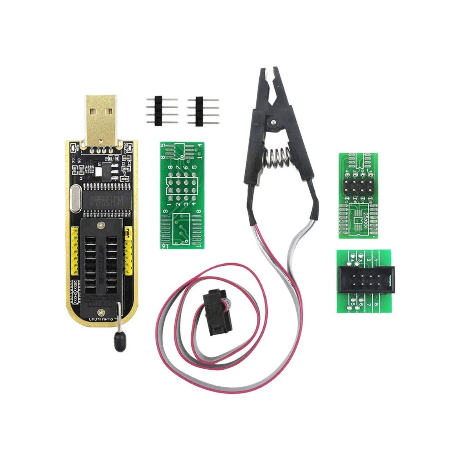 CH341A SOIC8 SOP8 Flash Chip EEPROM Programmer IC BIOS Test Clips 24 25 SeriesA1