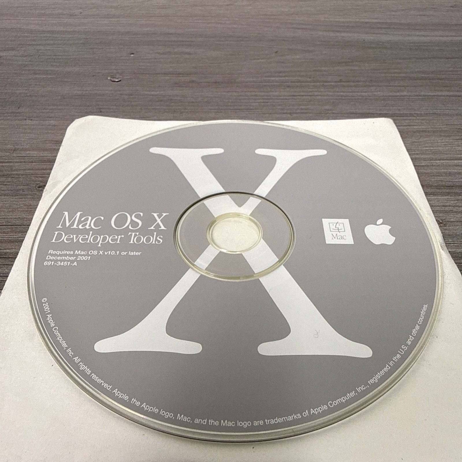 Vintage 2001 Macintosh Mac OS X Version 10.1 Developer Tools Install CD Disc