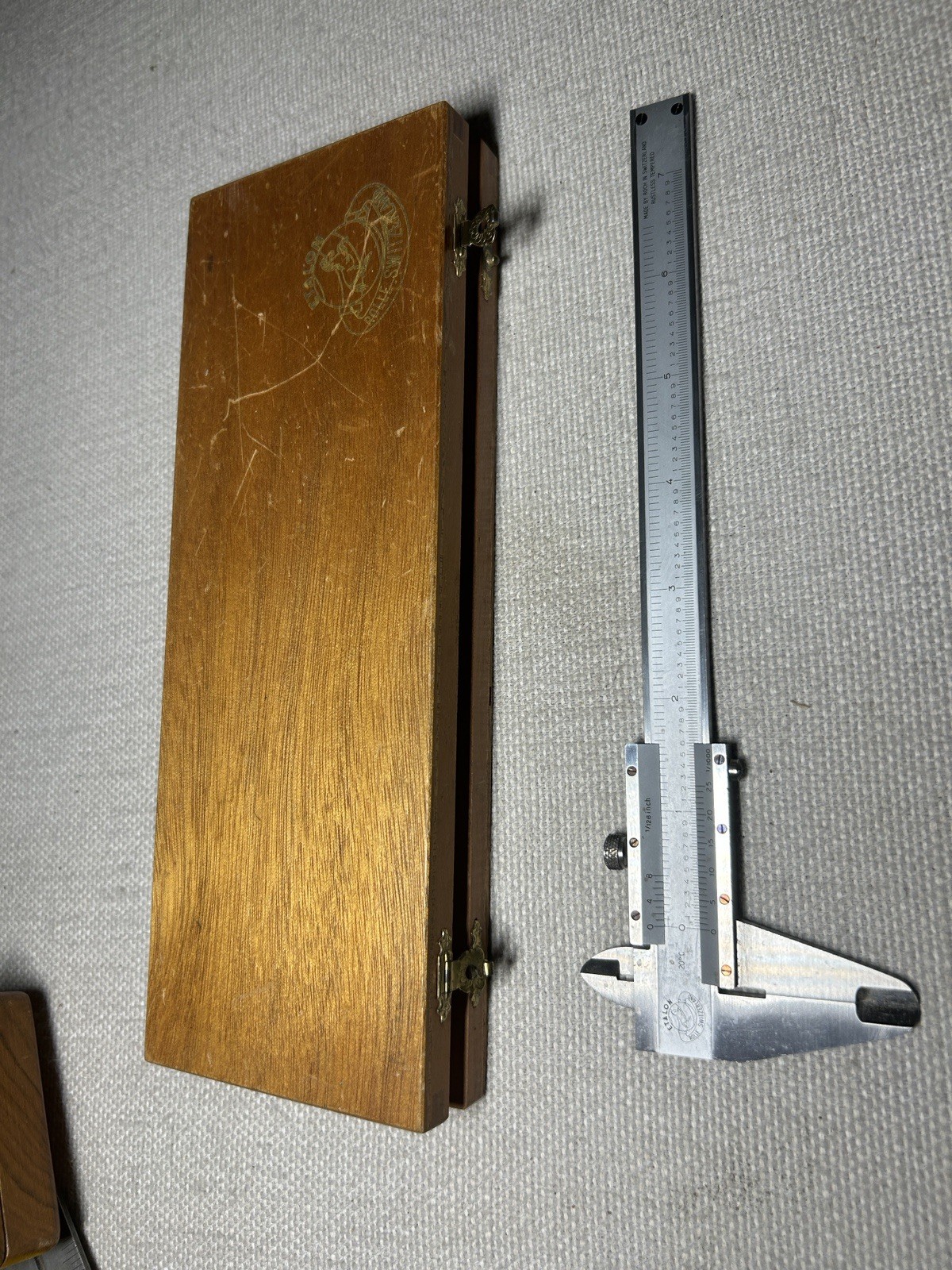 Vintage Etalon Rolle Switzerland Dial Caliper Machinist tool original   Box
