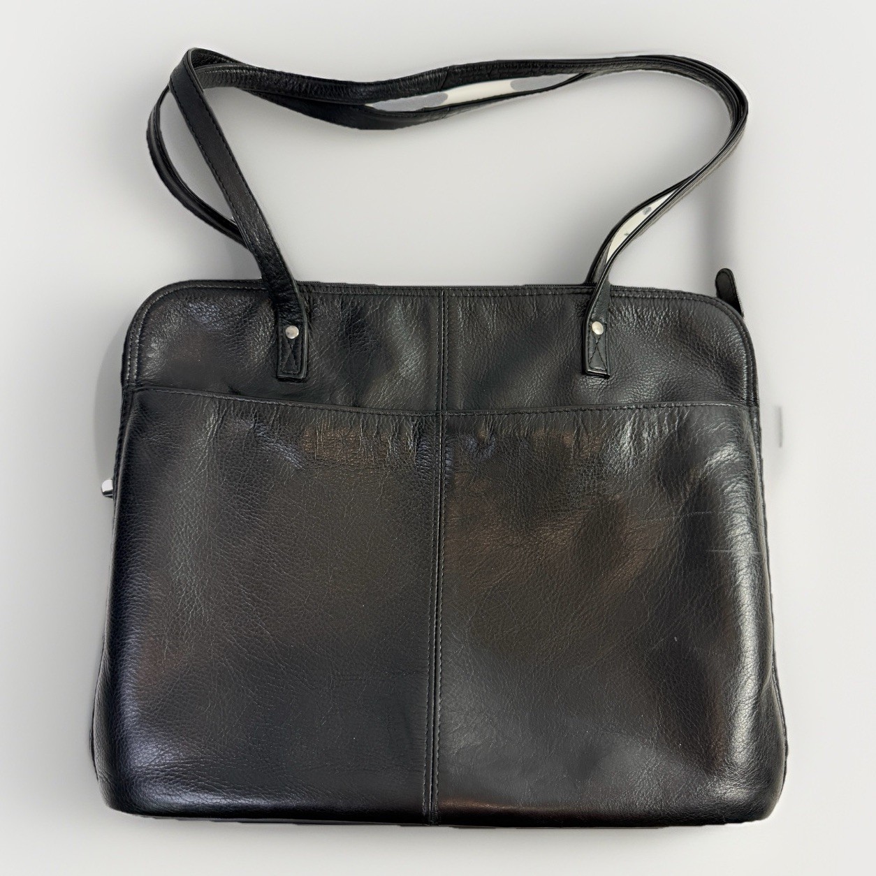 Latico Laptop Briefcase 2 Handle Leather Black Tablet Shoulder Bag Unisex