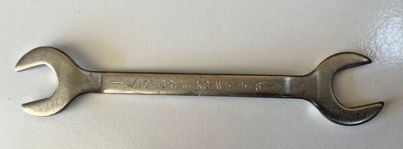 super thin open-end offset wrench C. DREW & CO. W5 9/16” and 5/8”
