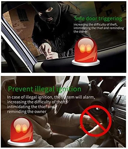 Car Alarm System Security Antitheft with Keyless Entry Kit | Shock Sensor, Micro