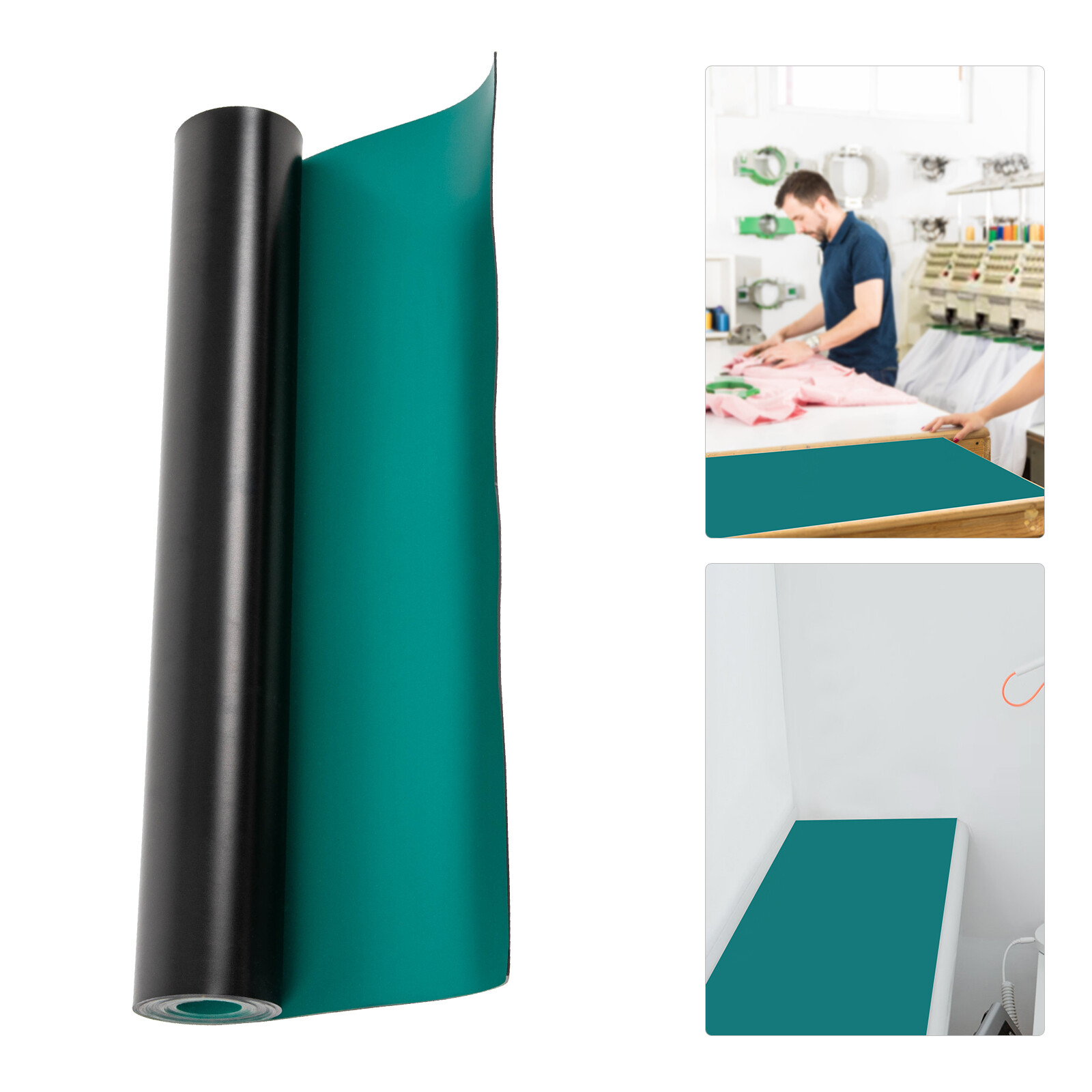 ESD Anti-Static Rubber Mat 0.6m × 3m (118 × 23in) 2mm Green/Black
