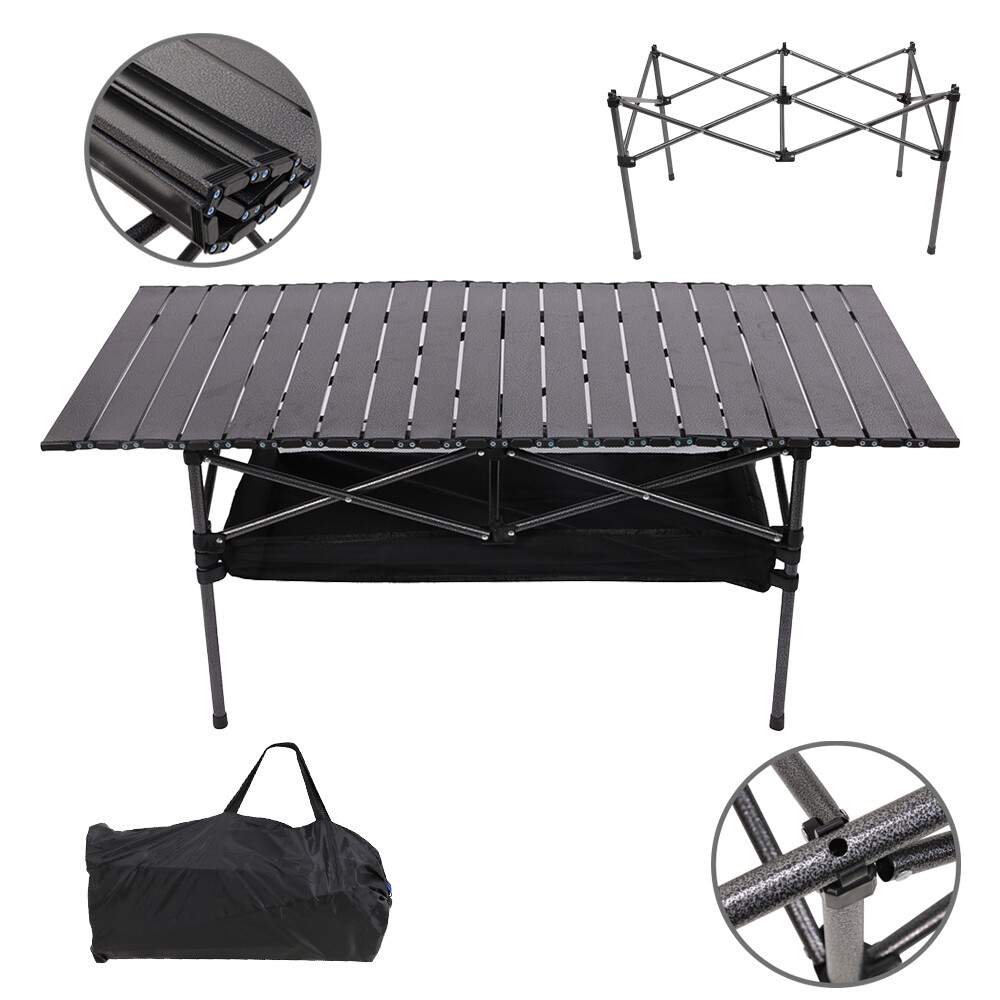 Portable Camping Table Aluminum Folding Grill Table Table for Hiking Picnic BBQ