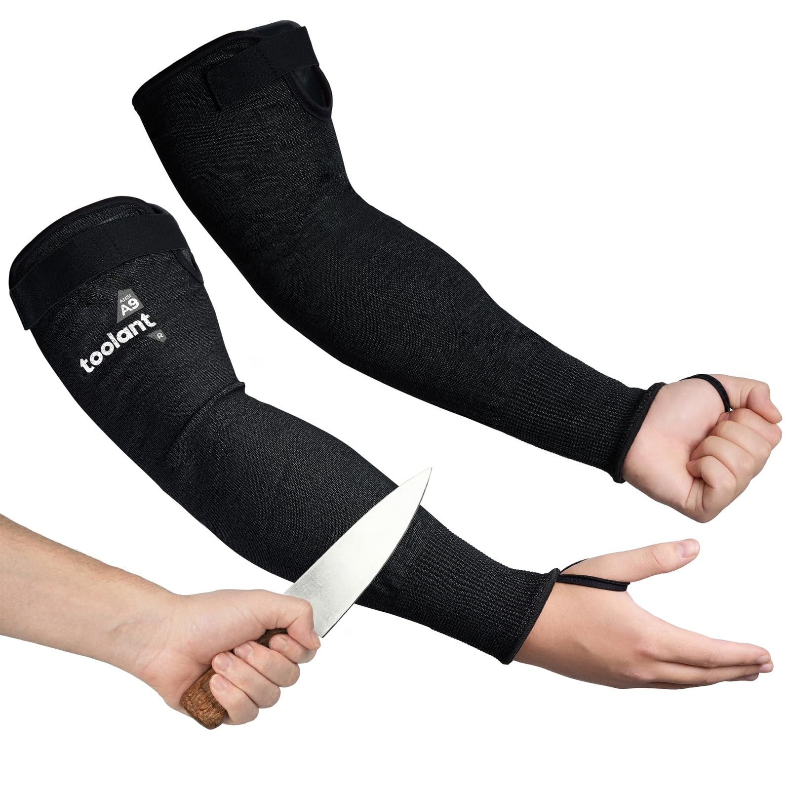 toolant ANSI A9 Cut Resistant Arm Sleeves, Protectors for 1 Pair, Black