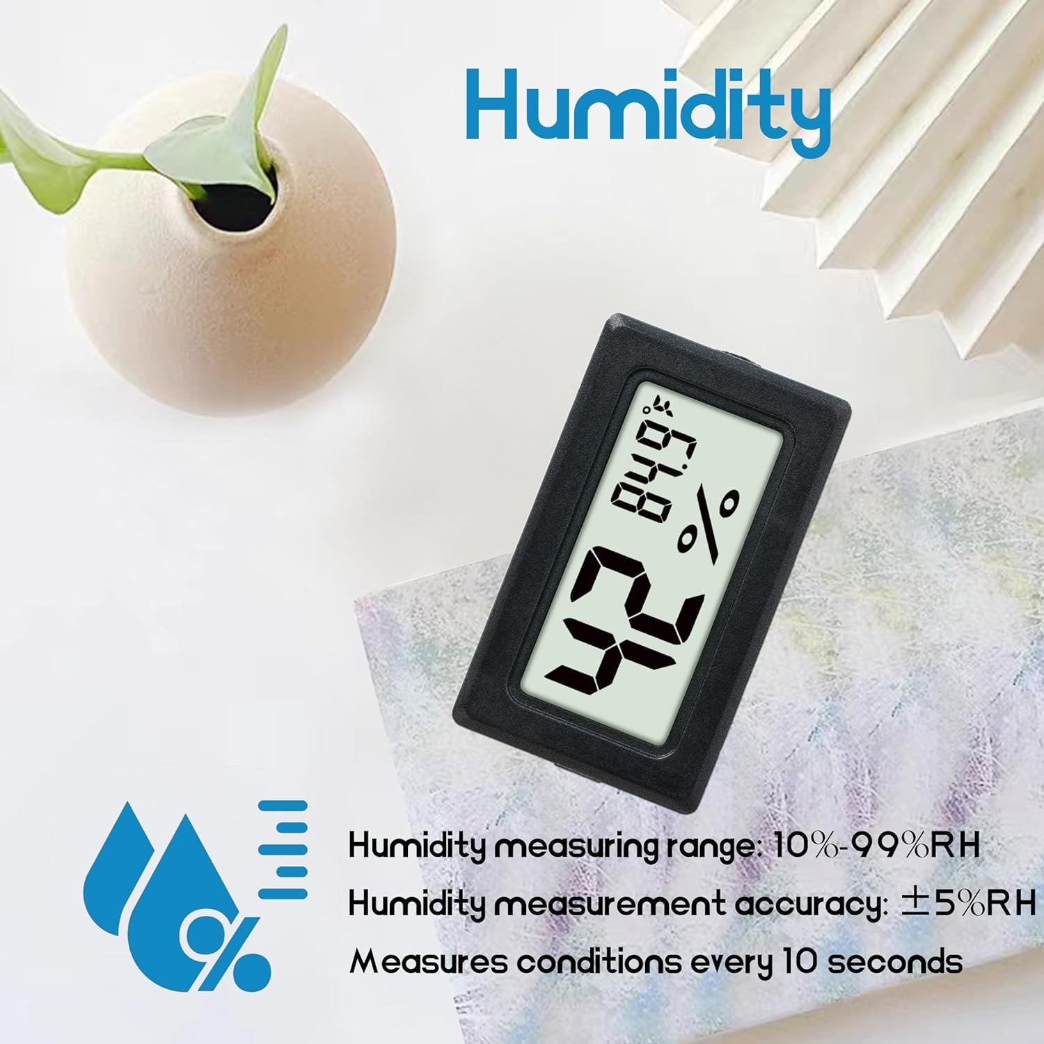 Mini Hygrometer Indoor Humidity Meter Thermometers 6 Pack...