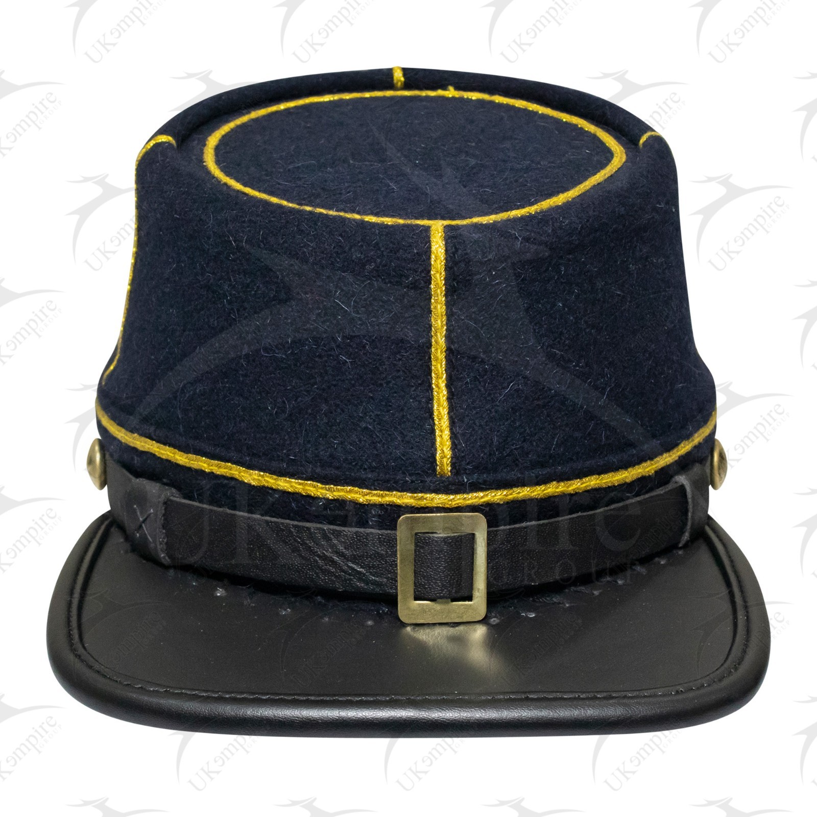 Civil War Union State Militia Cavalry Kepi – Navy Blue Gold Braid, (Small - XXL)