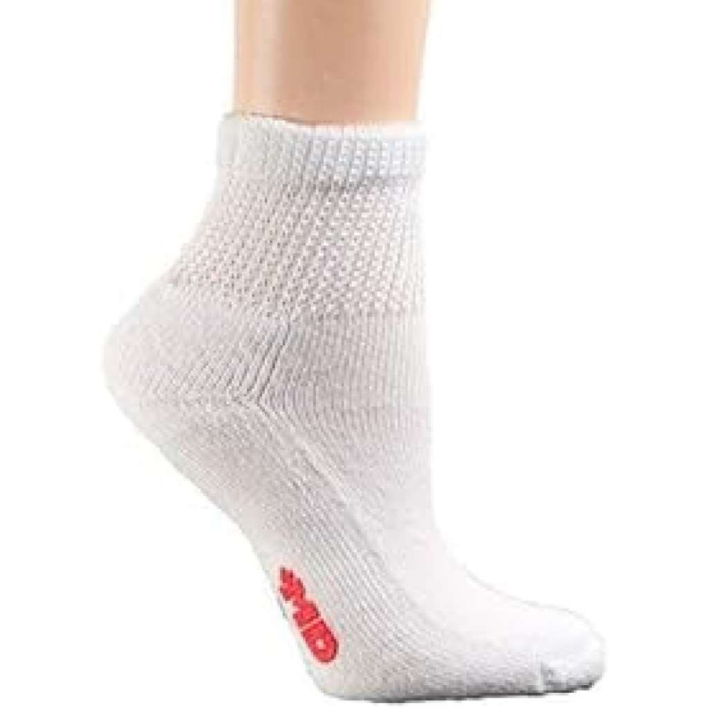 Seamless Comfort Diabetic Ankle Socks Large, White