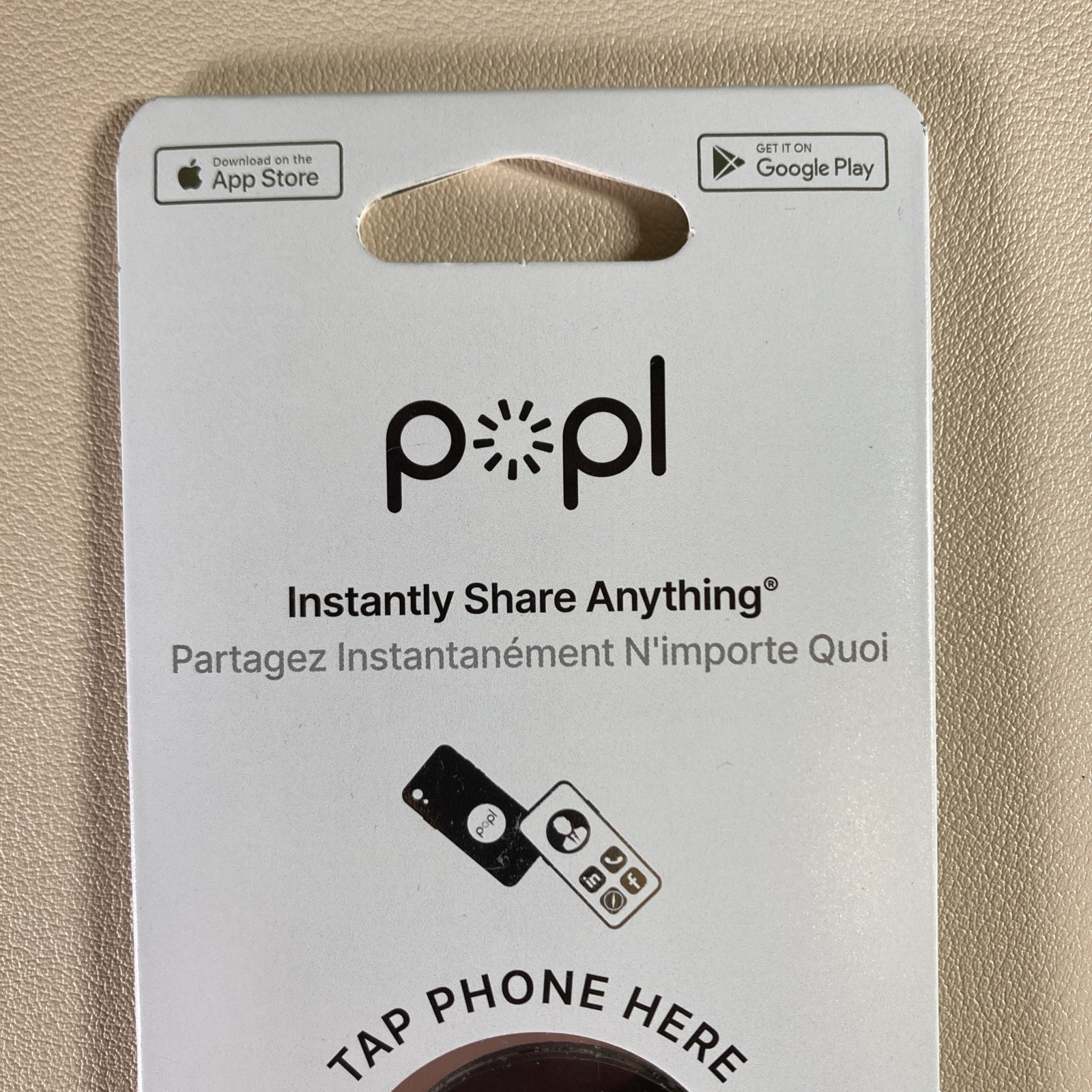 popl Flat Dot Digital Business Card Phone Tag - Black