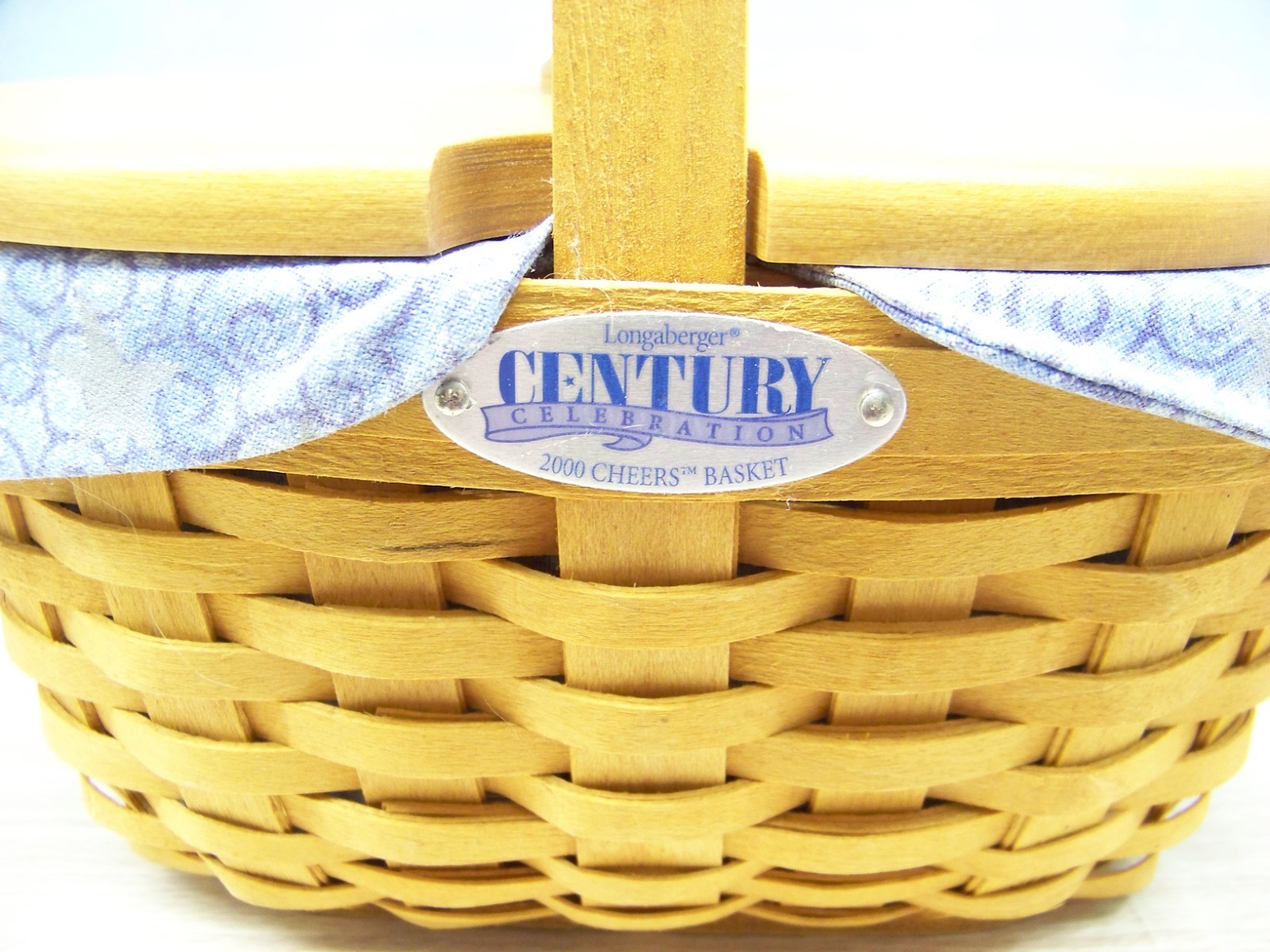 Longaberger 2000 Cheers Basket - with Cloth Liner and Lid