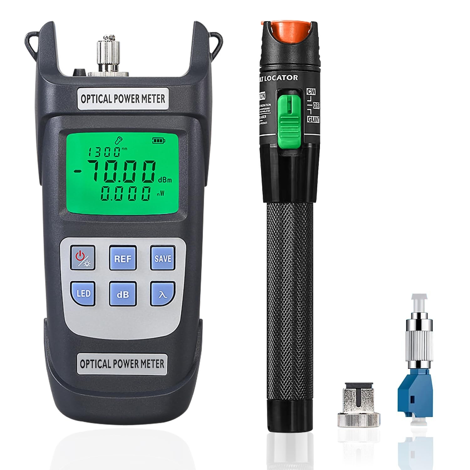 FTTH Fiber Optic Tool Kit, Fiber Optic Power Meter 70~+10dBm and 30mW v...