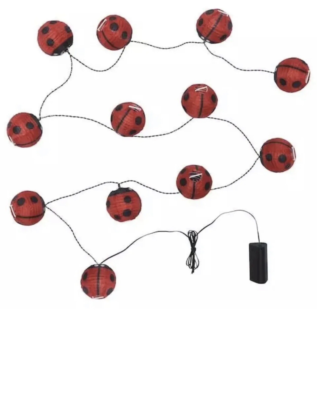 IKEA SOLVINDEN LADYBUG LED string light with 12 lights battery operated outdoor
