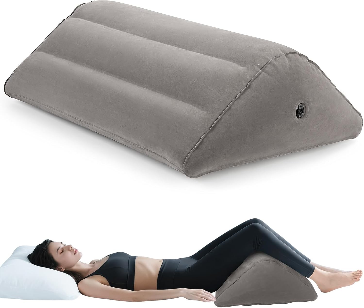 Inflatable Knee Wedge Pillow for Back Sleeping - Ultimate Under Knee Pillow