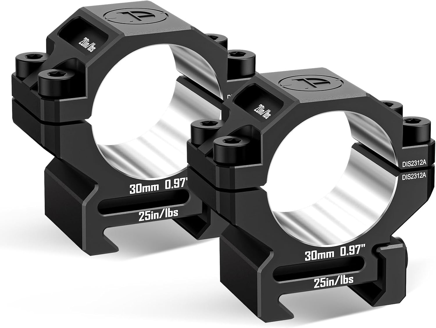 DISCOVERYOPT 34mm Scope Rings, Precision Lapped Picatinny Scope Rings, Low Pr...
