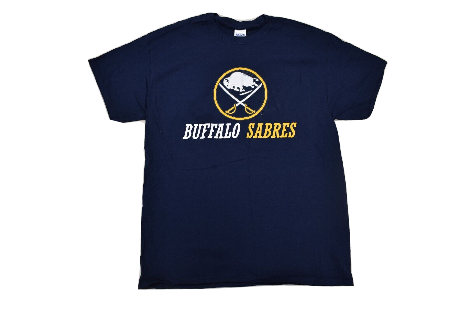 NHL Mens Buffalo Sabres Hockey Classic Logo Navy Tee Shirt New L