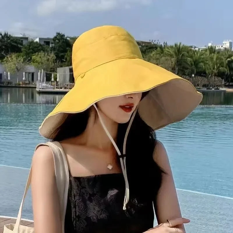 Wide Brim UPF 50+ Sun Hat Women Anti-UV Protection Hiking Fisherman Cap Fold