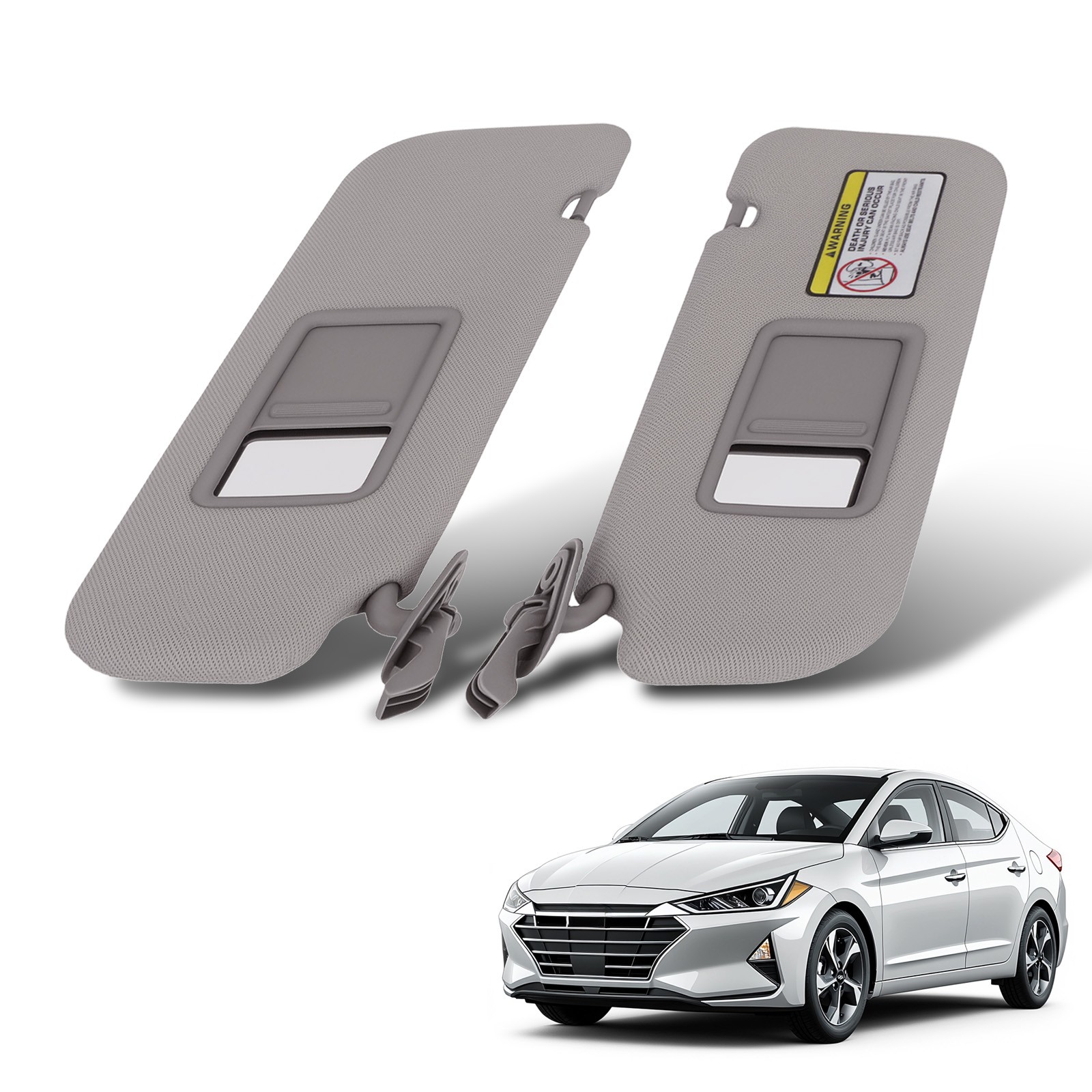 1Pair Left + Right Gray Pair Sun Visor  for Hyundai Elantra 11-15 852103X000TX