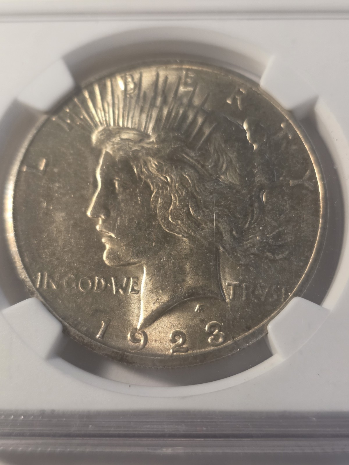 1923-S $1 Silver Peace Dollar NGC MS 62 Nice Luster