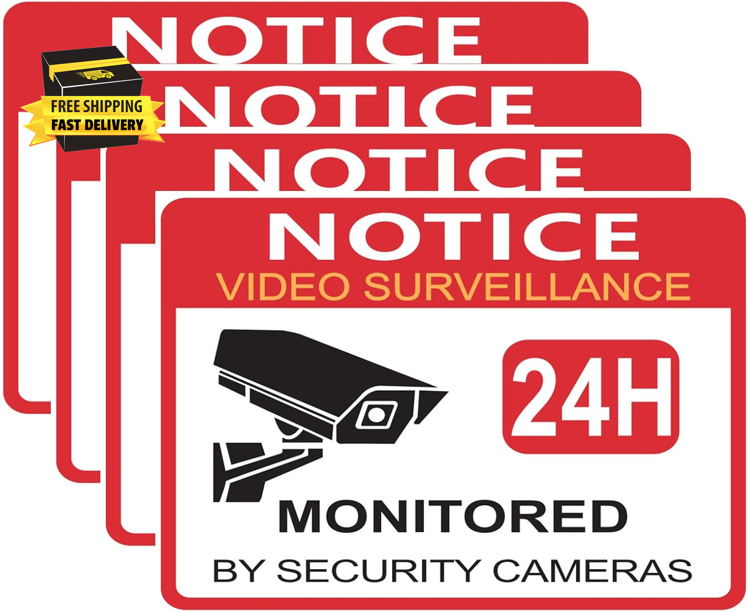 Video Surveillance Sign,No Trespassing Sign for Private Property,Security Camera