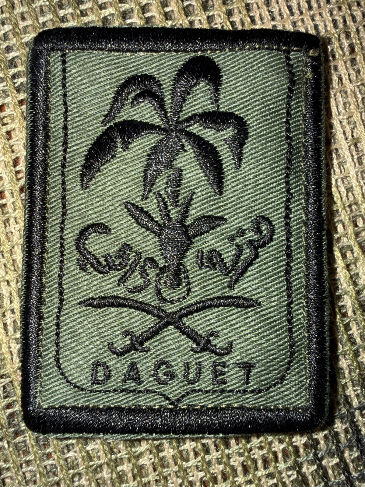 French NATO Forces Forces Operation DAGUET Pocket Patch OD GREEN