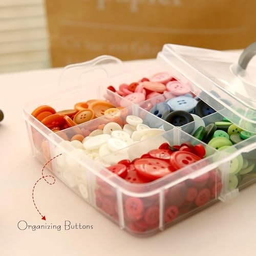 2pack 3-Tier Stackable Bead Storage Container Box 18 Compartments 18 Grids