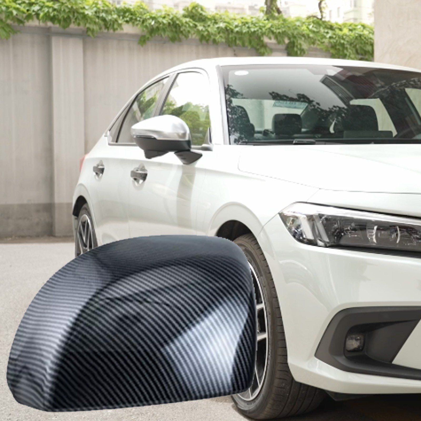 ABS Carbon Fiber Style Rearview Mirror Cover For Honda Civic 9th Gen 2012-2015