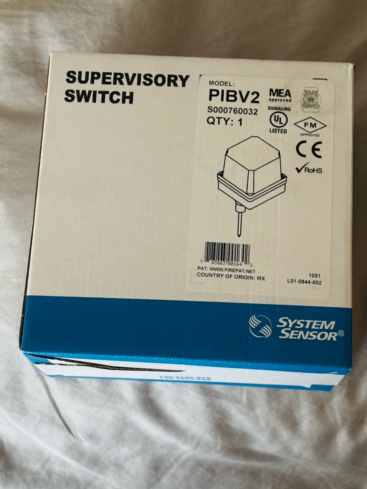 System Sensor PIBV2 Post Indicator Valve Fire Alarm Supervisory Switch