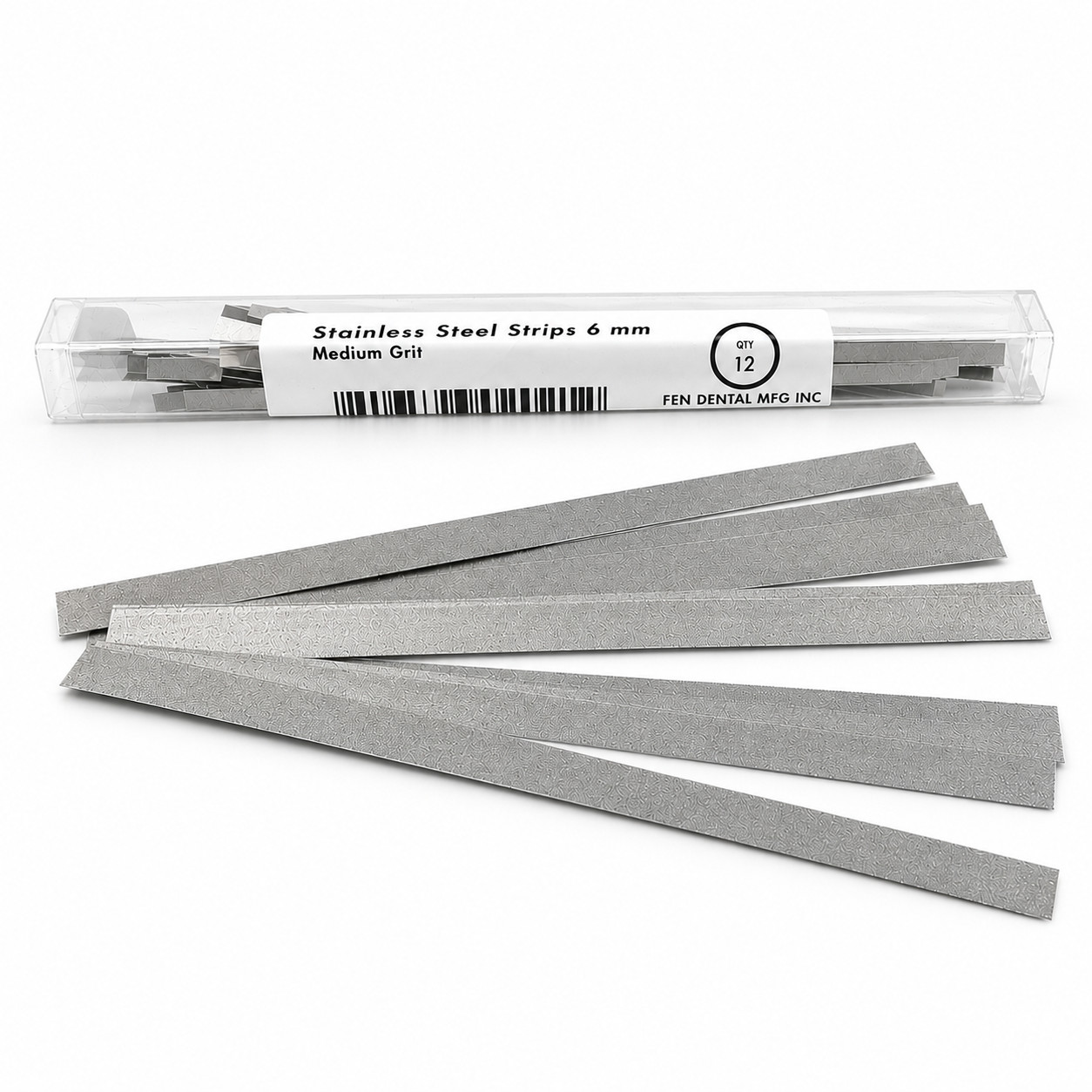 Stainless Steel Dental Polishing Strips 6 mm One Side  MEDIUM GRIT 12 strips