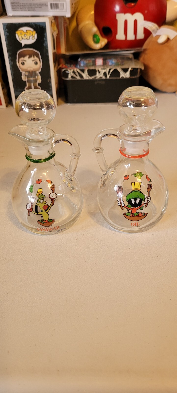 Marvin Martian K-9 Oil & Vinegar Cruet Set Looney Tunes 1997 Warner Bros EUC HTF