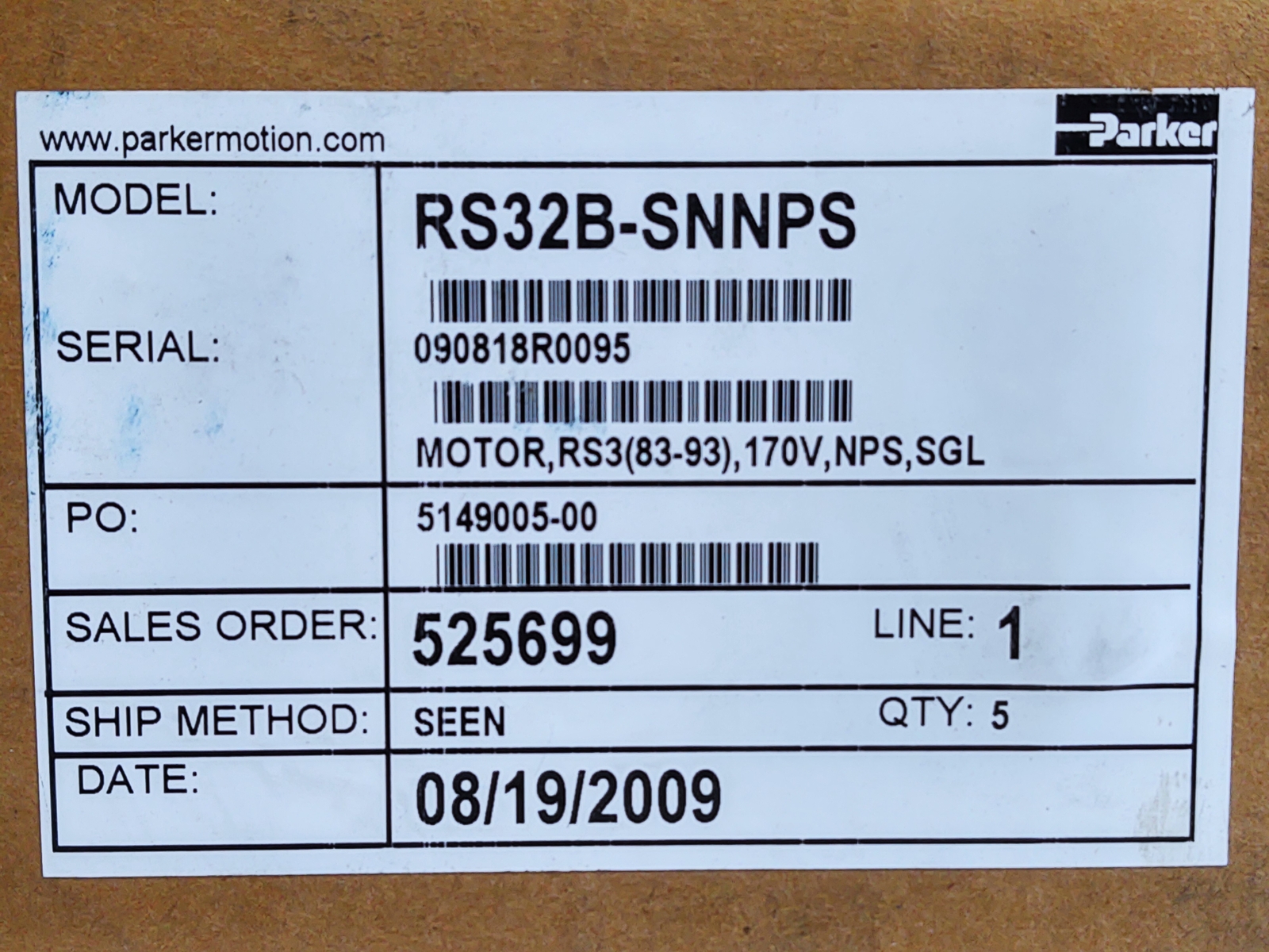 Parker RS32B-SNNPS Compumotor 1.8 (200 Steps