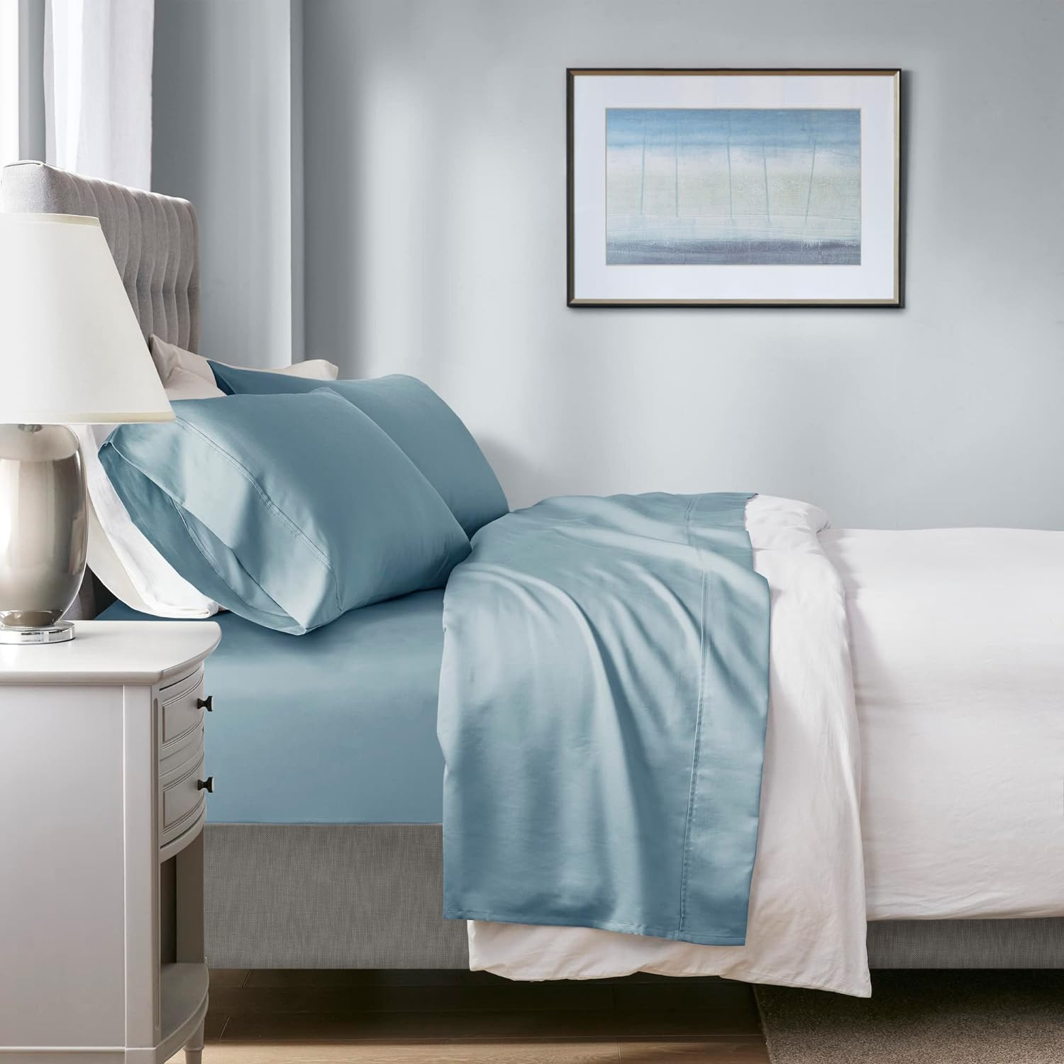 Beautyrest 1000 Thread Count, Solid Color Sheet Set, Elastic Deep Pocket, All Se