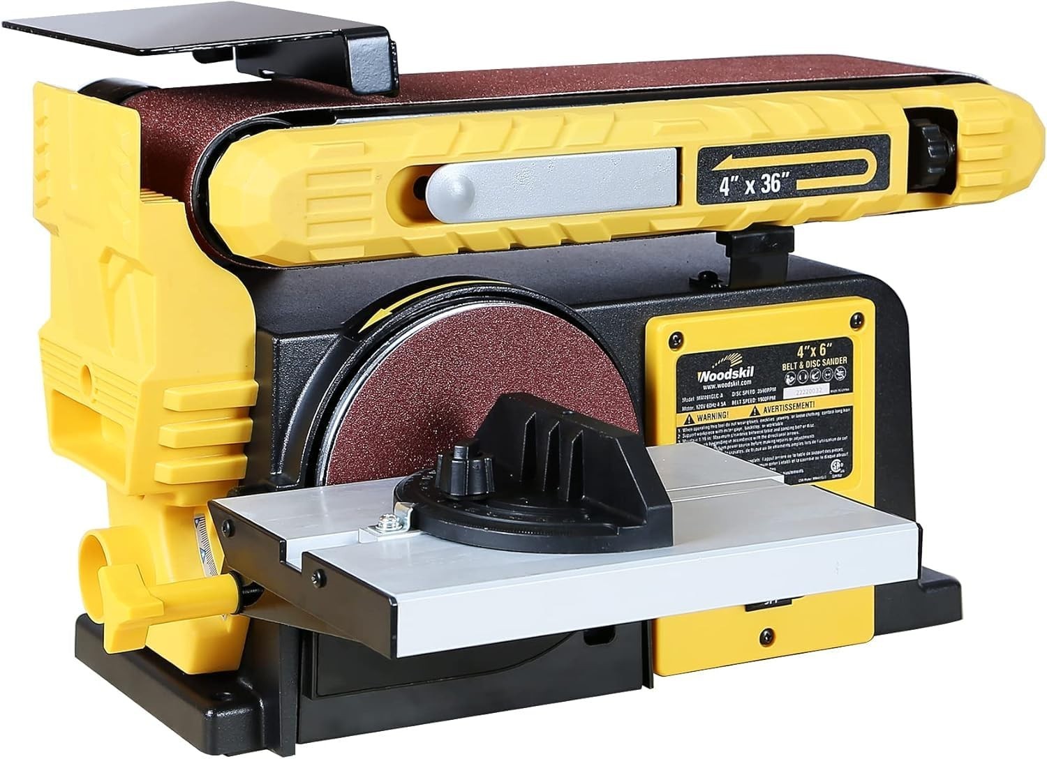 4.5Amp Belt Disc Sander Combo, 4x36 in. Belt 6 in. Disc Sander with 3/4HP Motor
