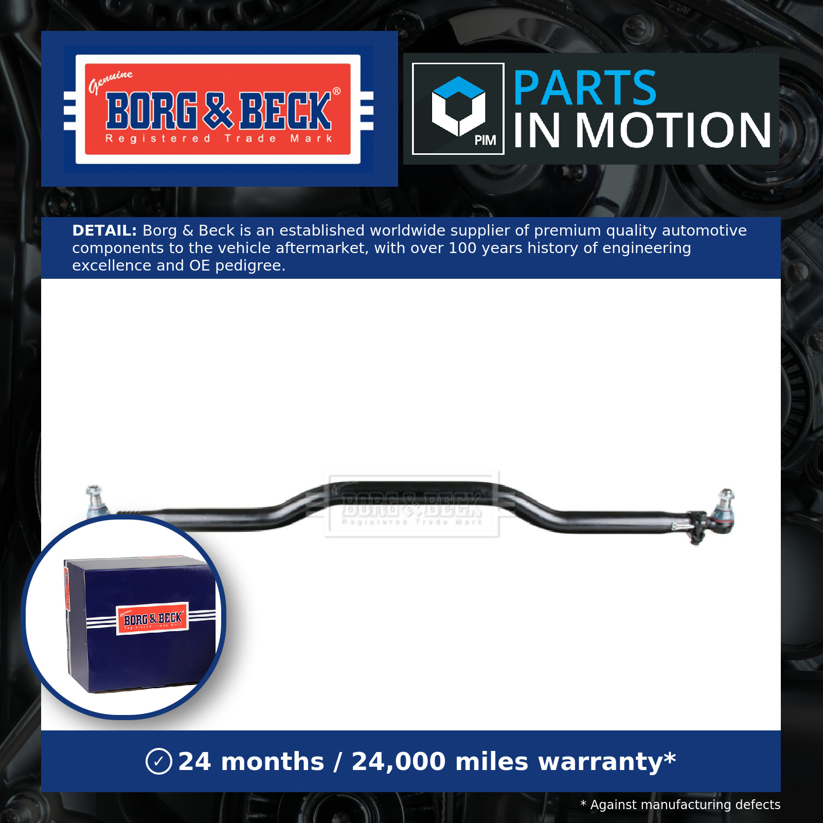 CV Steering Rod Assembly BTR33130 Borg & Beck Genuine Top Quality Guaranteed New