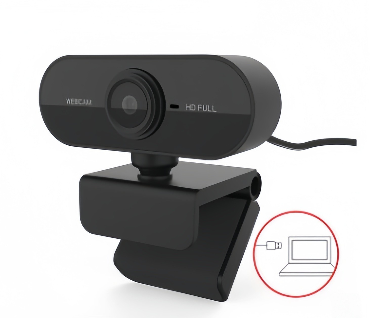 1080P Full HD USB Webcam for PC Desktop, Laptop Web Camera with Microphone Black
