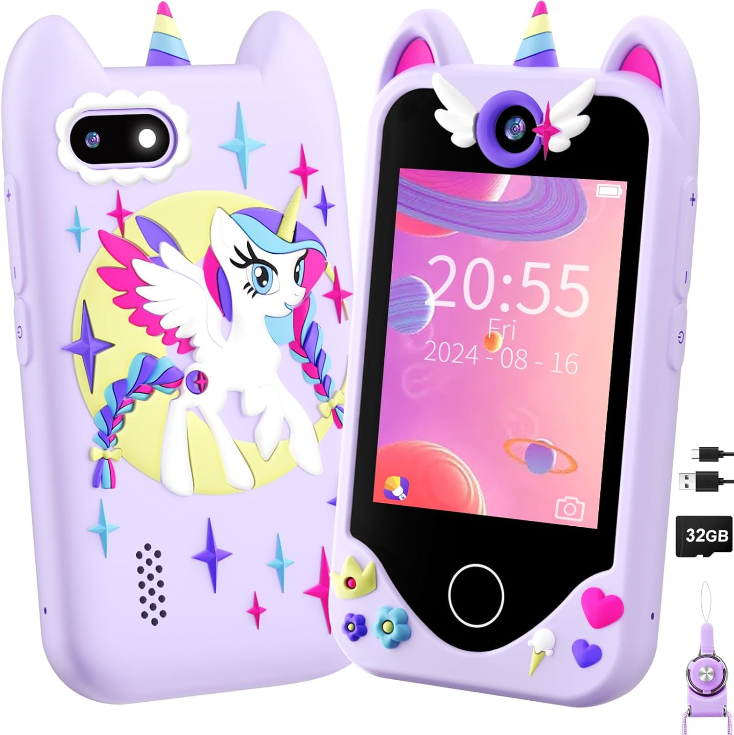 Kids Smart Phone for Girls Gifts - Toddler Christmas Birthday Gift for Age 3 4 5