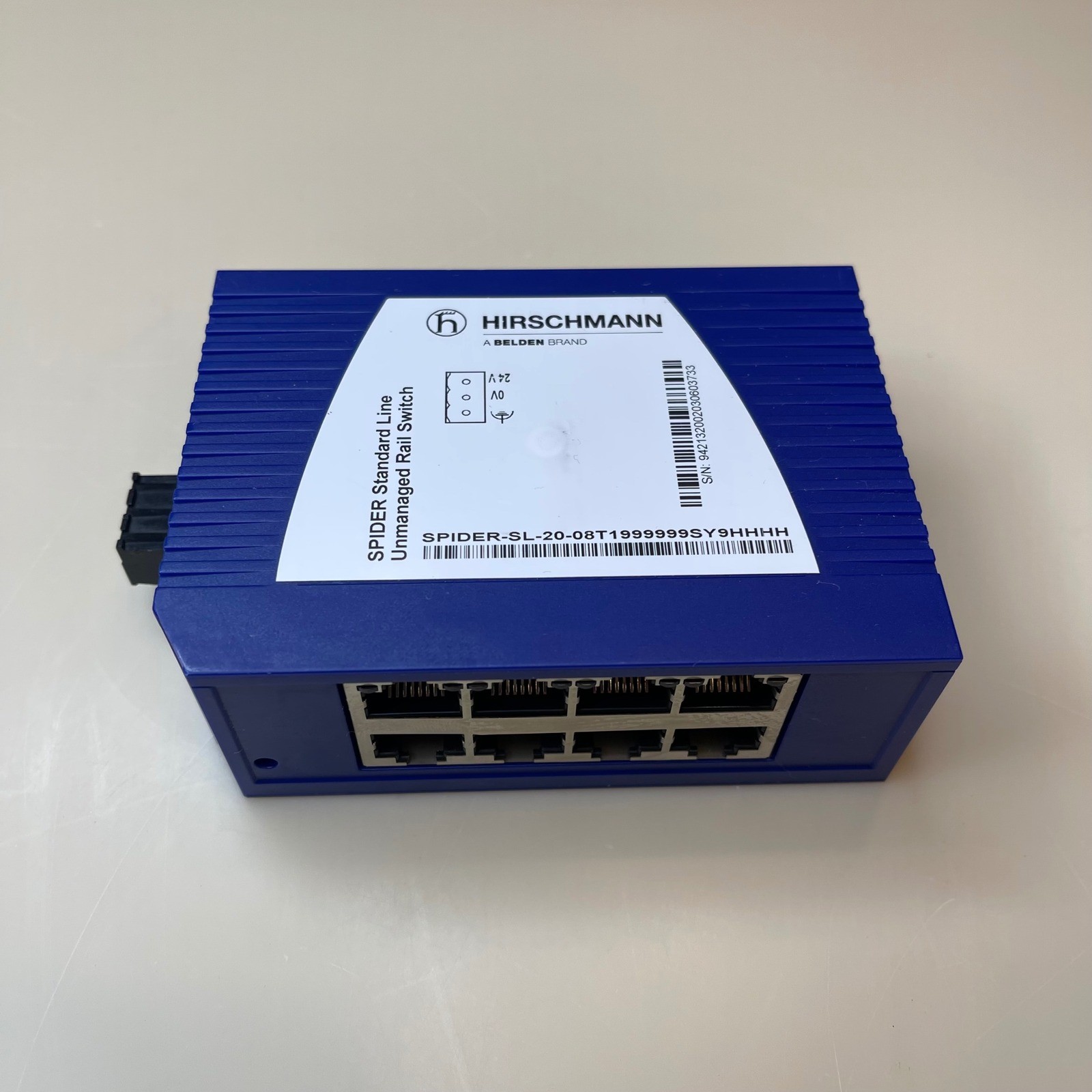 Hirschmann SPIDER-SL-20-08T1 Unmanaged Rail Switch 8-Port Industrial Ethernet