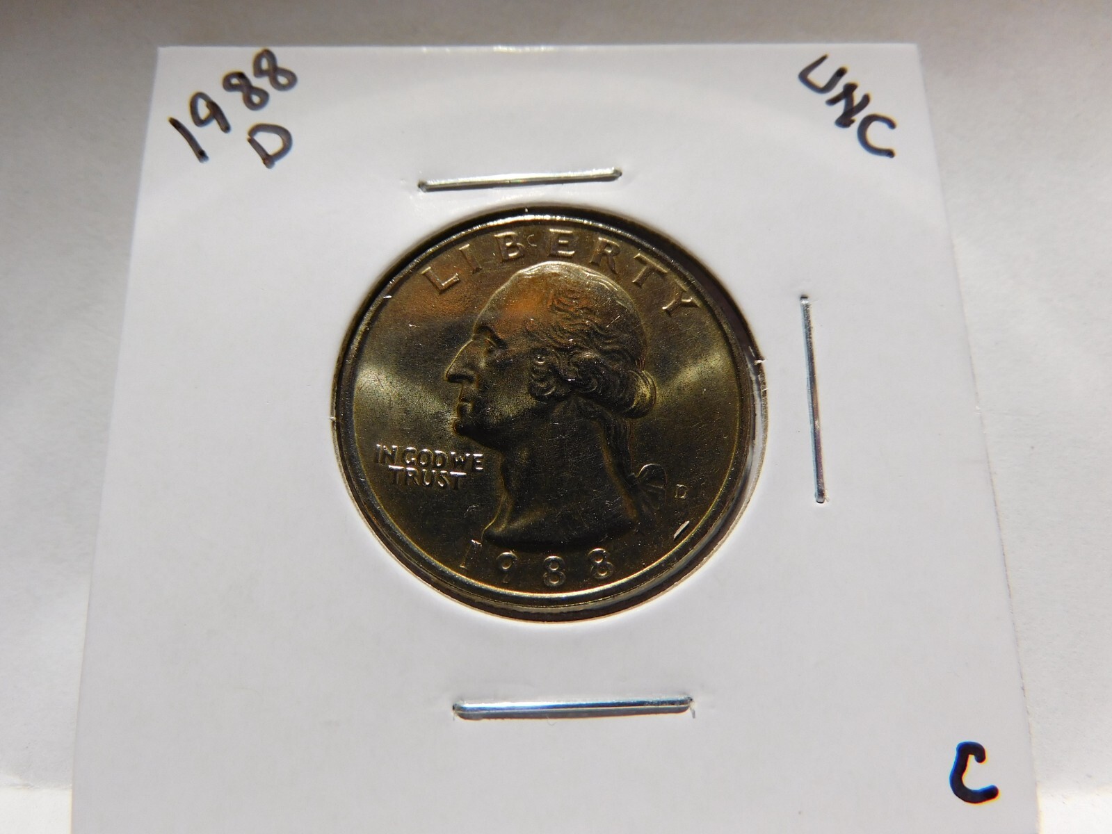 1988 D Uncirculated Washington Quarter-From U.S. Mint Set-Cleaned