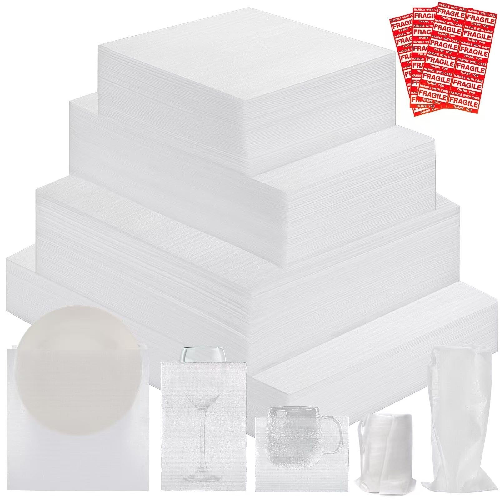 320 pcs Moving Packaging Supplies, 260 Cushioning Foam Pouches and Sheets, 4 ...
