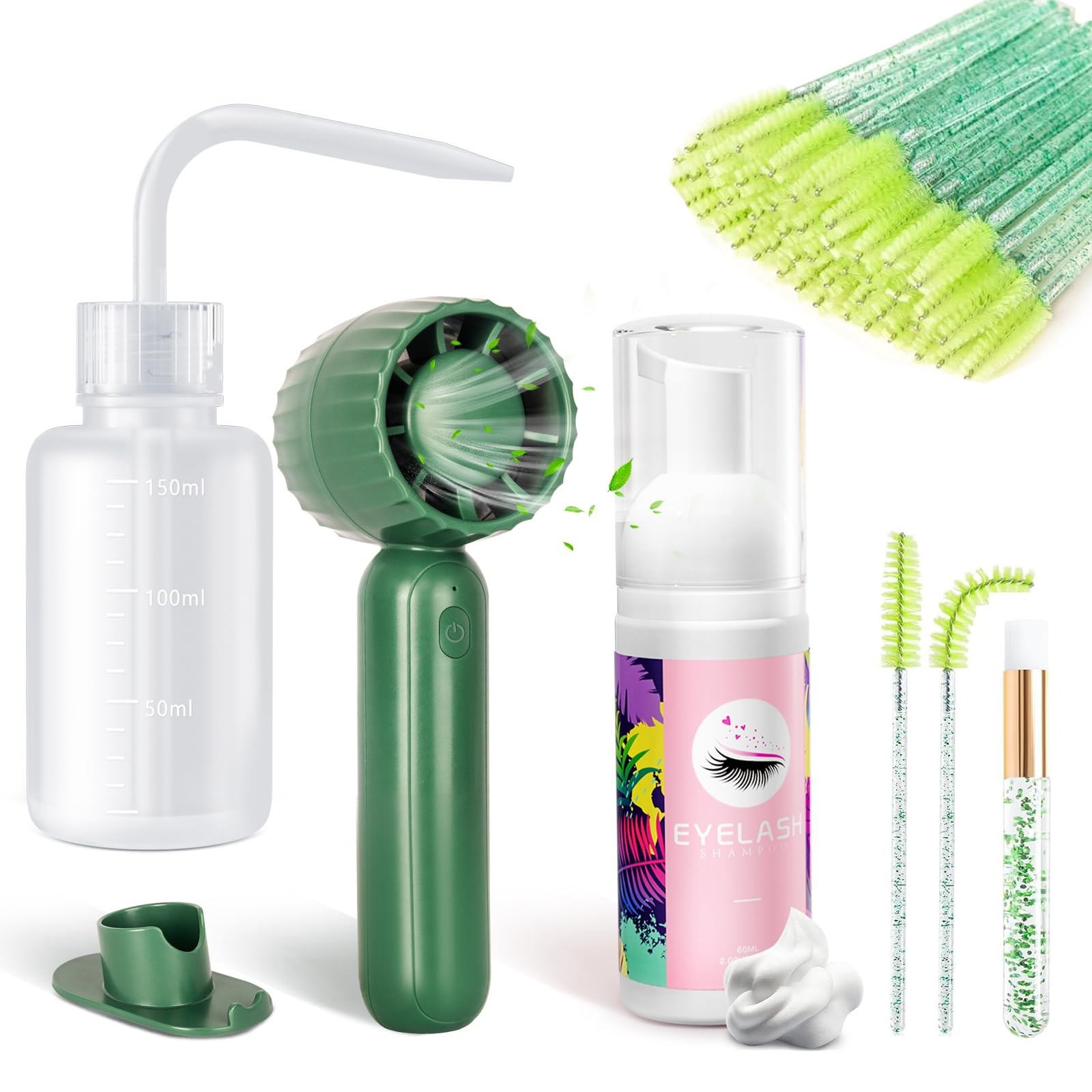 Buqikma Lash Shampoo Kit - Eyelash Extension 2.11 Fl Oz (Pack of 1), Green