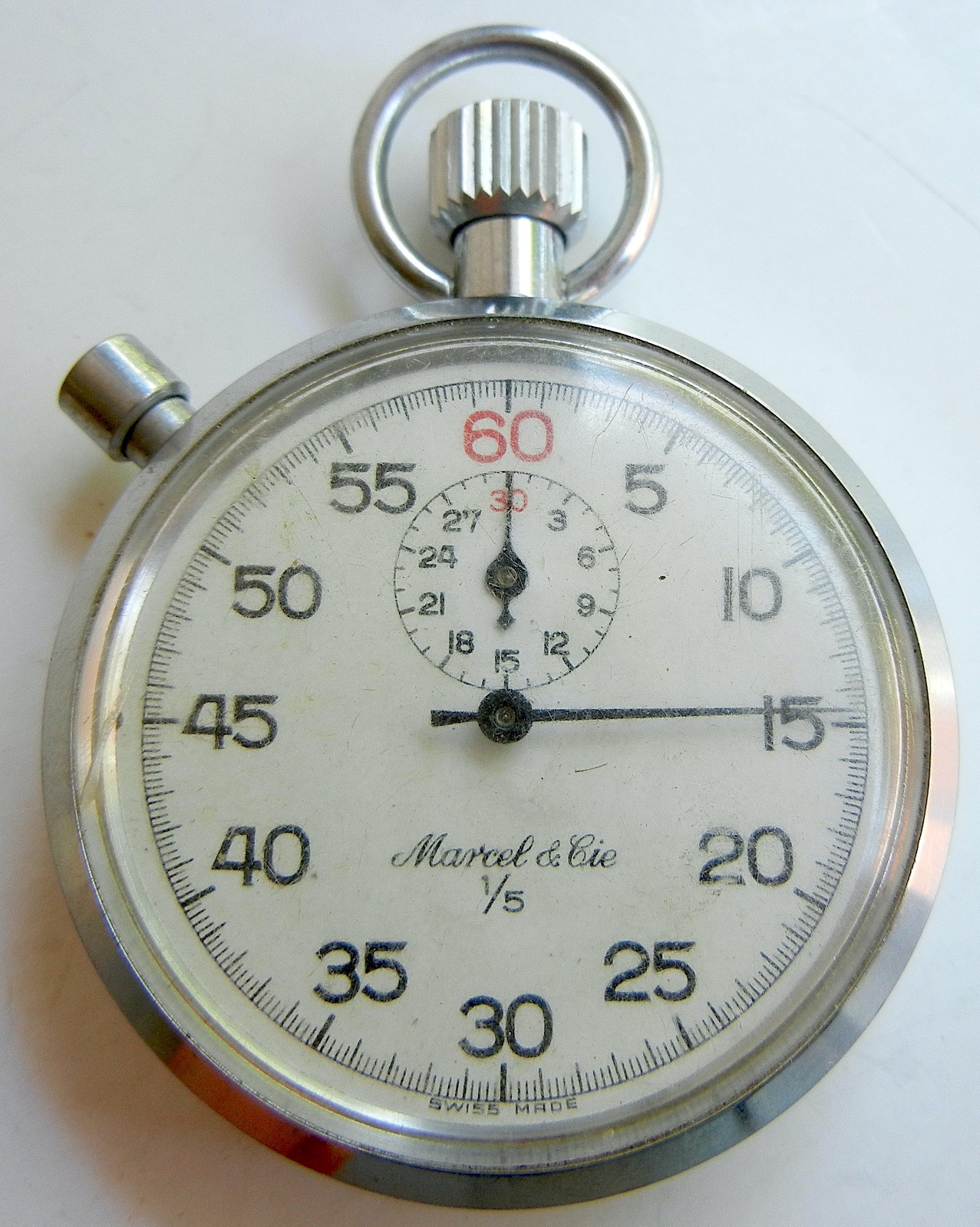VINTAGE MARCEL & CIE 1/5 SWISS STOPWATCH NEEDS REPAIR