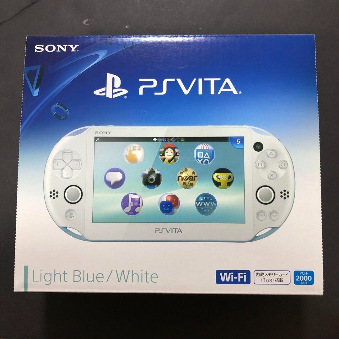 【Unused】SONY PS Vita Light Blue / White PCH-2000 ZA14 Console Wi-Fi model Japan